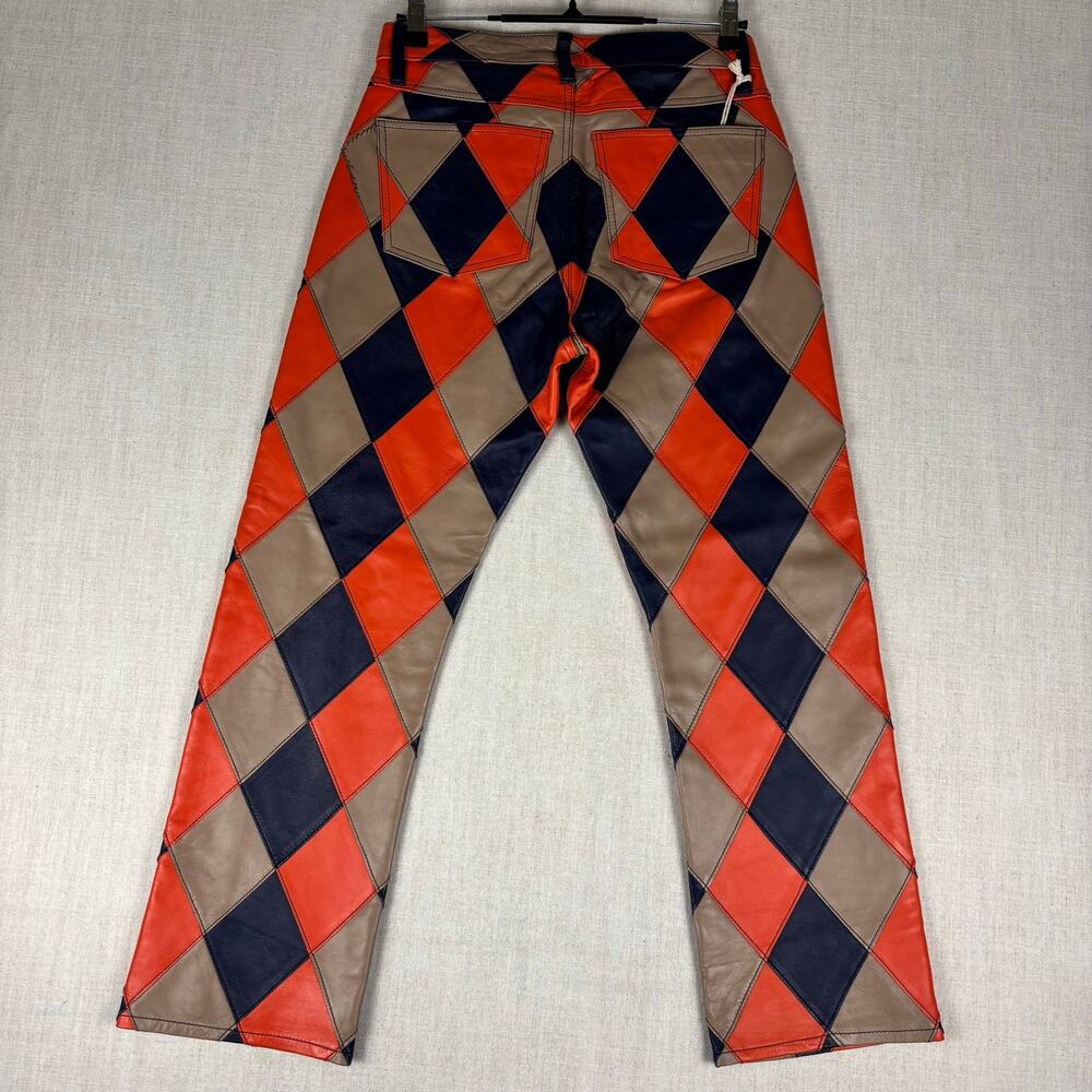 Denim Tears Lamb Leather Jacquard Patchwork Pant Checkered NEW With Tags Small - Picture 2 of 13